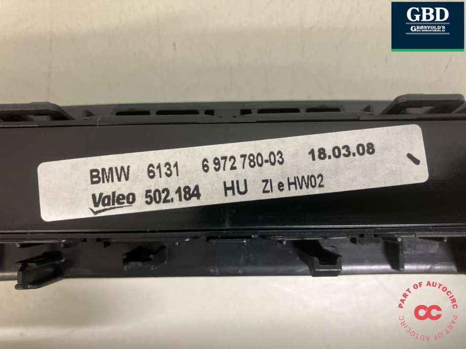 Varmeapparat betjening til BMW X5 2007-2013 (E70) (E70) (64 11 9 310 449|9 178 066-01/0|90025-242/00089| 20397244)