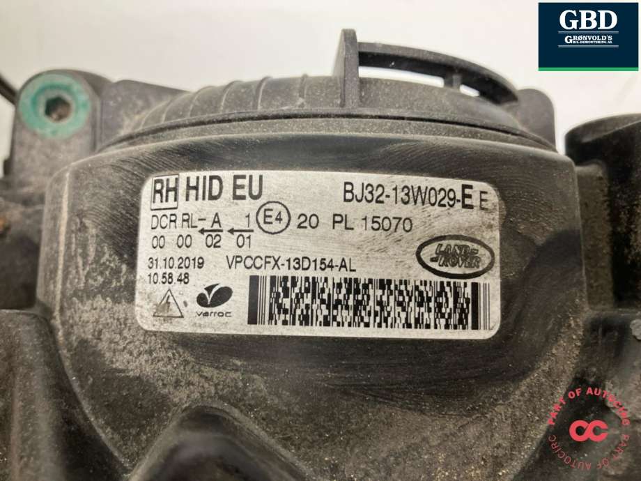 Frontlykt høyre xenon til Land Rover Range Rover, Evoque 2011-2019 (Type I)  (LR049360|DJ3M13W029ED|BJ32-13W029-EE)