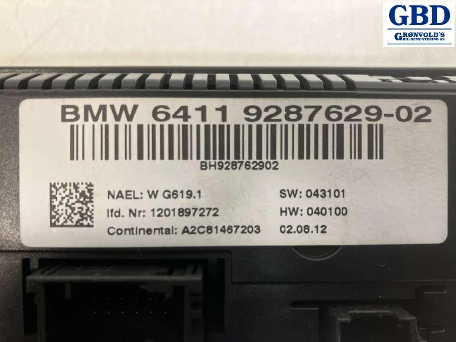 BMW X3, 2010-2017 (F25) (64 11 9 312 722|6411 9287629-02|BH928762902| A2C81467203)