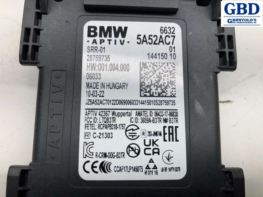 BMW i4, 2021- (G26) (66 32 5 A84 CF7|66 32 5A52AC7)