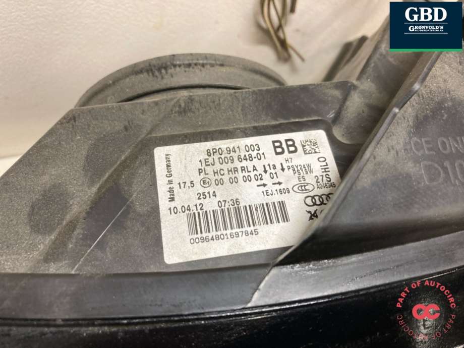 Audi A3, 2009-2012 (Type II, Fase 2) (8P0 941 003 BL|8P0 941 003 BQ)