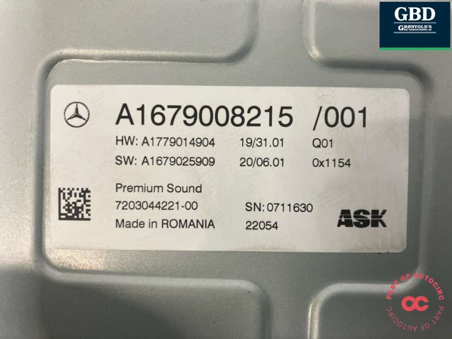 Mercedes GLE, 2019- (W167) (A 167 900 82 15)