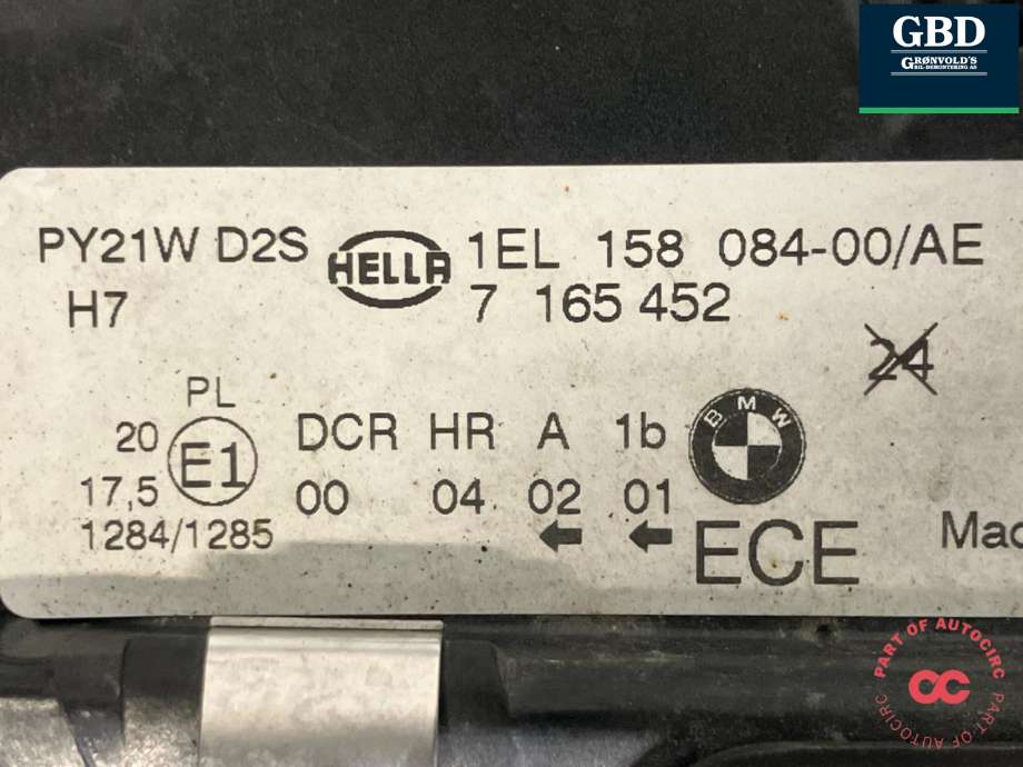 Frontlykt høyre xenon til BMW 7-Serie 2000-2008 (E65/E66/E67/E88) (E65/E66/E67/E88) (HELLA|63 12 7 164 688|7 165 452|)