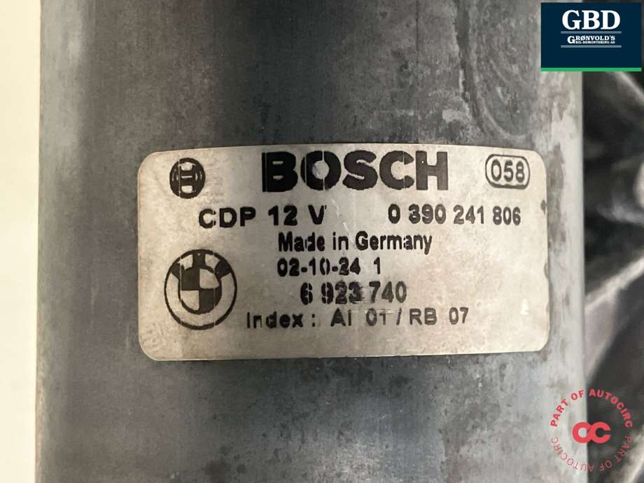 Viskermotor frontrute komplett m/overføring til BMW 7-Serie 2000-2008 (E65/E66/E67/E88) (E65/E66/E67/E88) (BOSCH|61 61 7 174 969|6 923 740|0 390 241 806)
