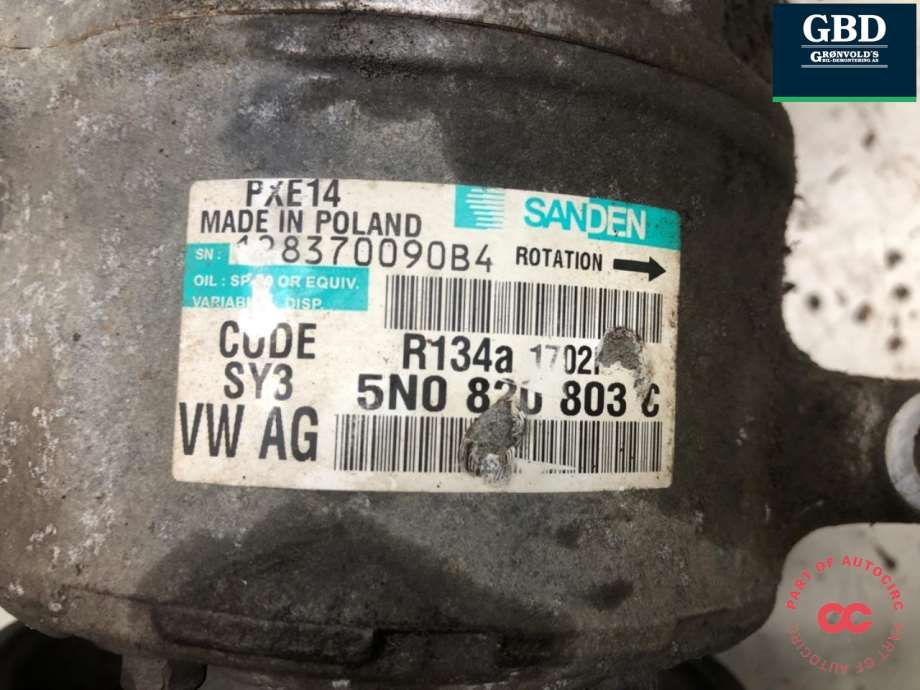 VW Caddy, 2010-2015 (Type III, Fase 2) (SANDEN / DELPHI|1K0 820 808 F|5K0 820 803)