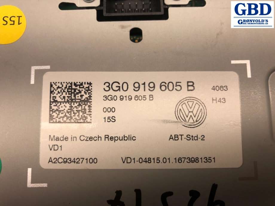 VW Golf VII, 2012-2017 (Fase 1) (3G0 919 605 B)