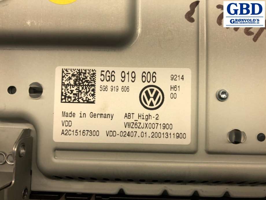 VW e-Golf, 2017-2020 (Fase 2) (5G6 919 606)