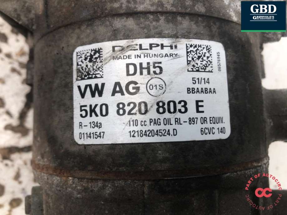 VW Caddy, 2010-2015 (Type III, Fase 2) (SANDEN/ DELPHI|1K0 820 808 F|5K0 820 803)