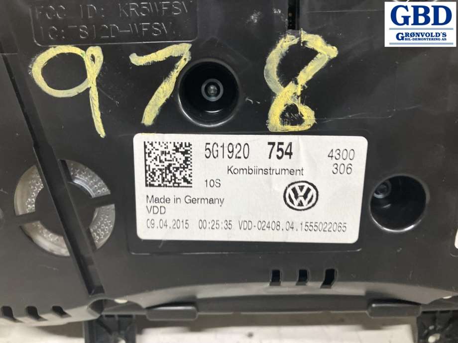 VW Golf VII, 2012-2017 (Fase 1) (5G1 920 754)