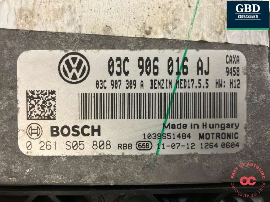 VW Golf VI, 2008-2012 (03C 906 016 AJ|03C 907 309 A)