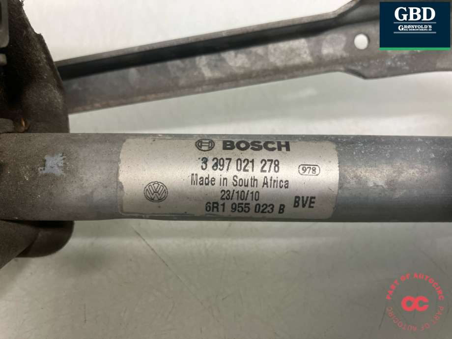 Viskermotor frontrute komplett m/overføring til VW Polo 2009-2014 (Type V, Fase 1)  (6R1 955 023 C|6R1 955 023 B| 6R1 955 119 A|3 397 021 278| 0 390 241 566)