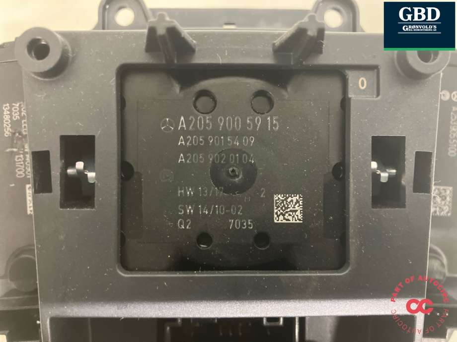 Bilstereo navigasjon betjeningspanel til Mercedes GLC 2015-2022 (X253) (X253) (A 205 900 59 15|A 205 900 48 19|A 253 905 51 00| A 253 905 57 00)