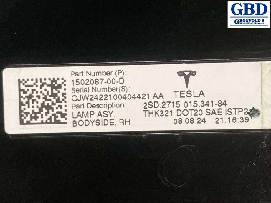 Tesla Model Y, 2021- (1502087-00-D)