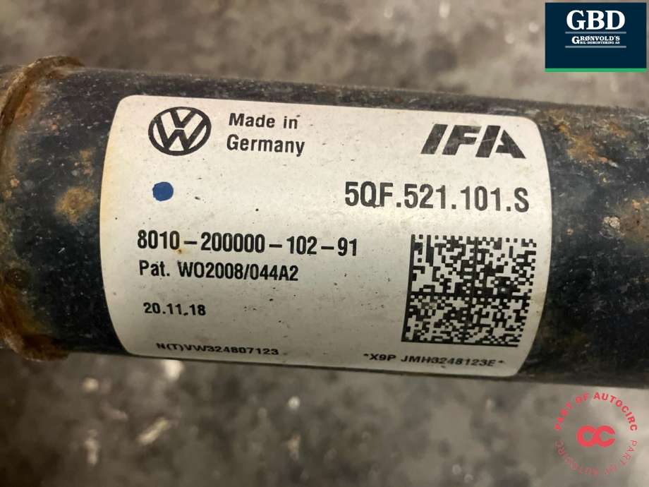 Mellomaksel til Škoda Kodiaq 2017-->>  (5QF 521 101 S|8010-200000-102-91|WO2008/044A2)