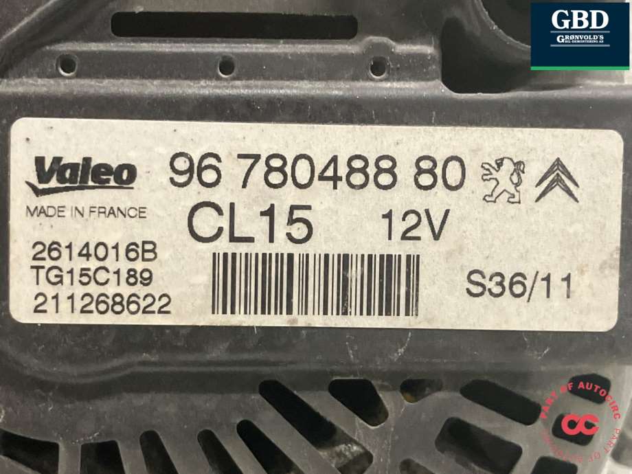 Peugeot 308, 2011-2013 (Type I, Fase 2) (96 780 488 80|2614016B| TG15C189| 211268622)