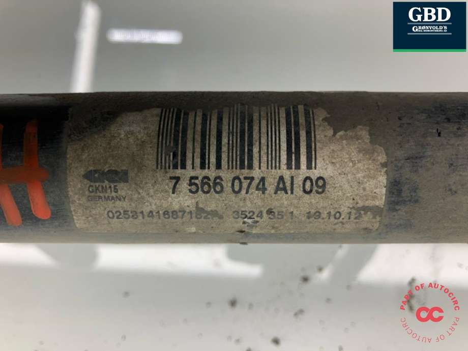 Drivaksel høyre bak, diesel/automat til BMW 7-Serie 2009-2015 (F01/F02/F03/F04) (F01/F02/F03/F04) (33 20 7 566 074|7 566 074 AI 09|)