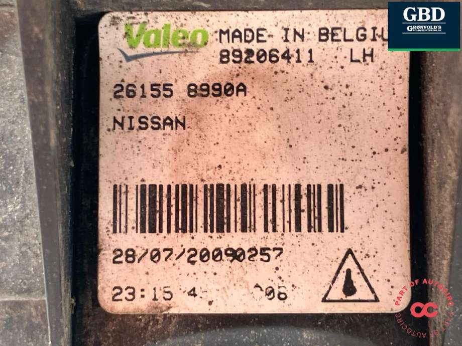 Tåkelykt venstre foran til Nissan Qashqai 2007-2010 (Type I, Fase 1)  (261558992A|261558990A|)