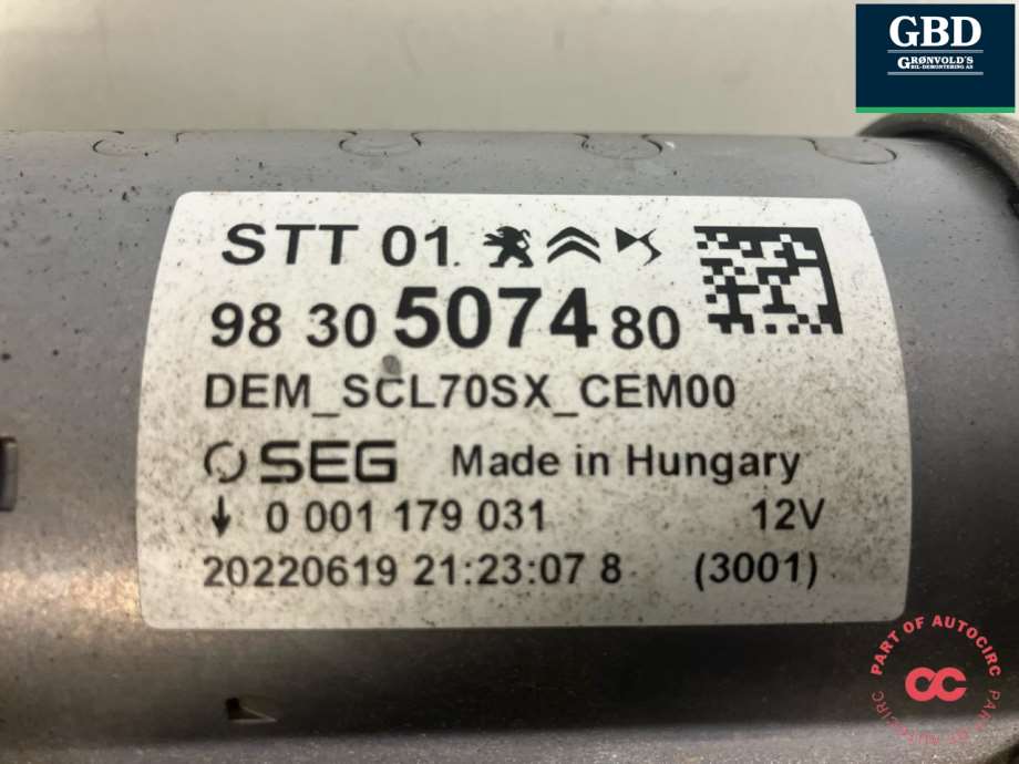 Peugeot 208, 2019- (Type II) (98 305 074 80|16 384 637 80)