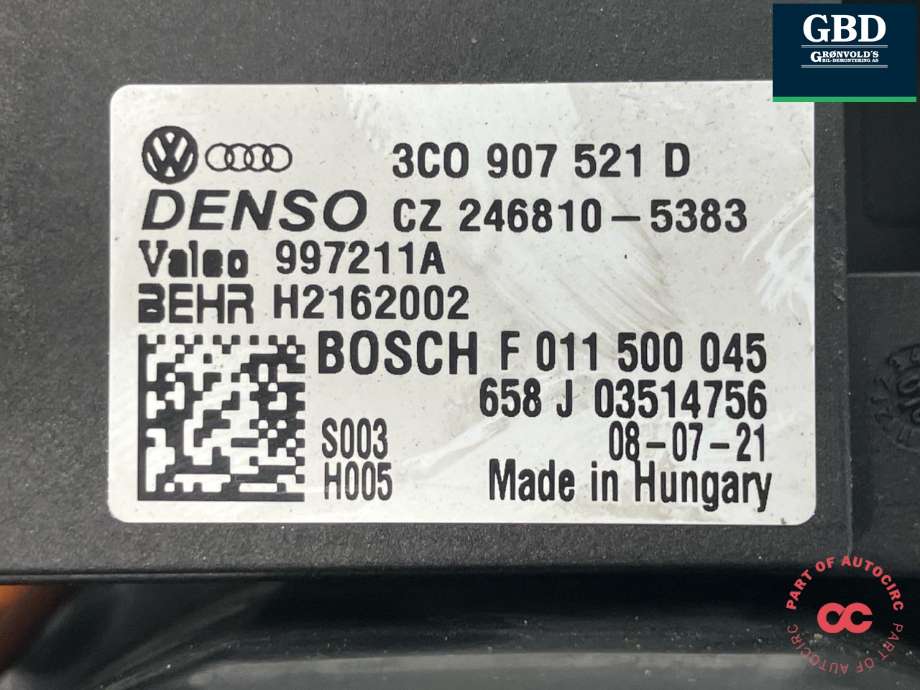 Varmeapparat motor til VW Tiguan 2007-2011 (Type I, Fase 1)  (DENSO|3C1 820 015 P|3CO 907 521 D|246810-5383)