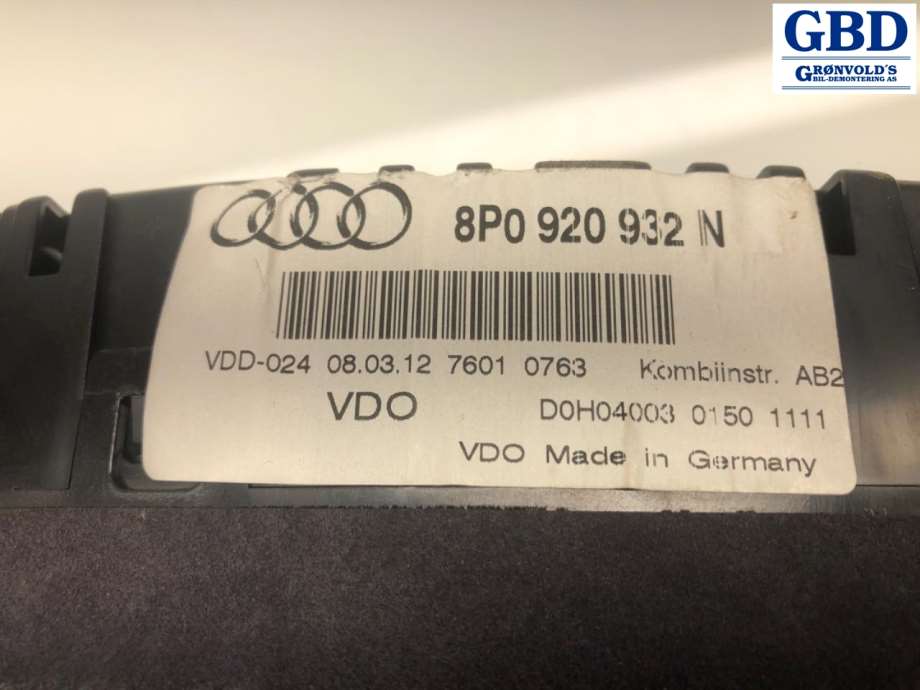 Audi A3, 2009-2012 (Type II, Fase 2) (8P0 920 932 N|8P0 920 932 NX)