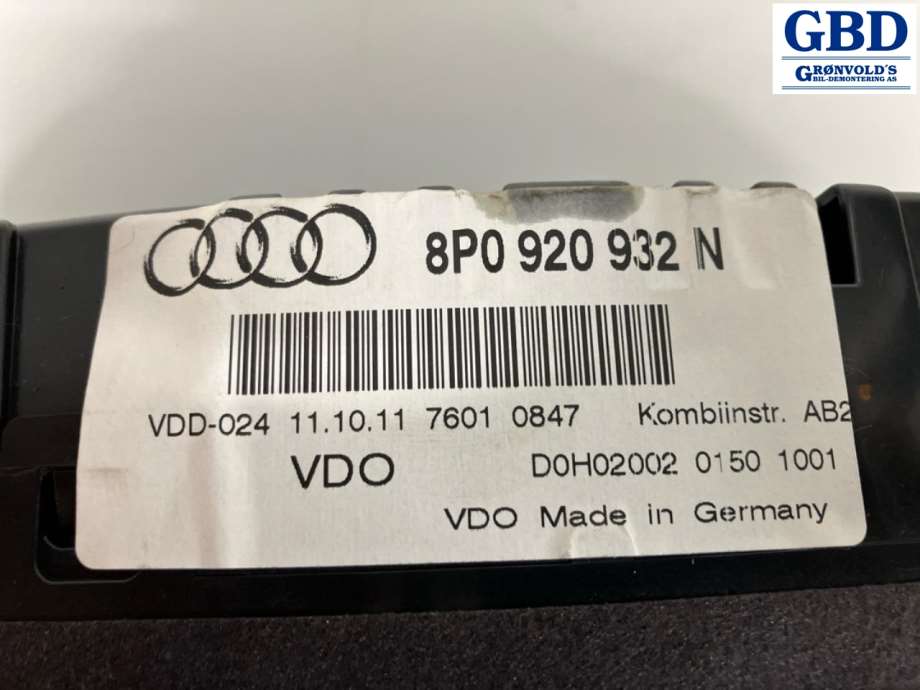 Audi A3, 2009-2012 (Type II, Fase 2) (8P0 920 932 N|8P0 920 932 NX)