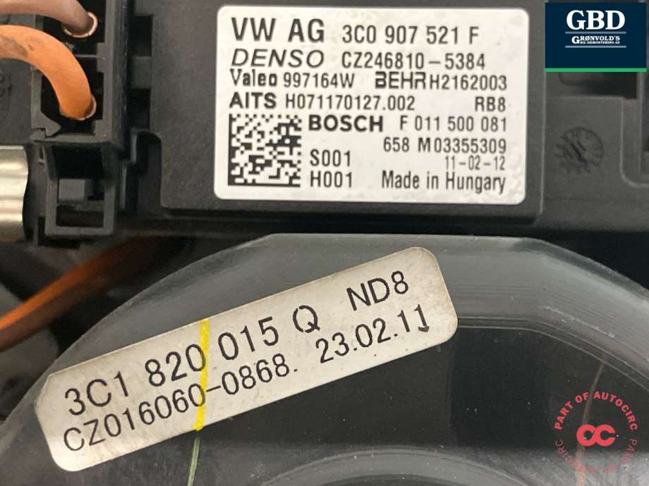 VW Tiguan, 2007-2011 (Type I, Fase 1) (3C1 820 015 P|3C0 907 521 F|CZ246810-5384)