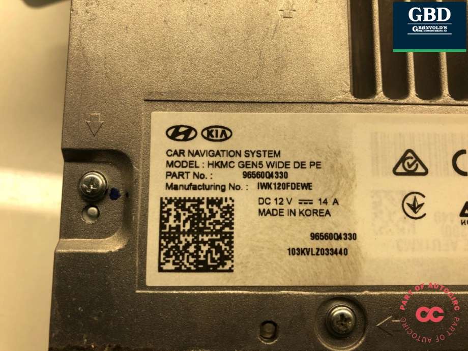 Bilstereo navigasjon til Kia Niro 2016-2021  (96560Q4330|)