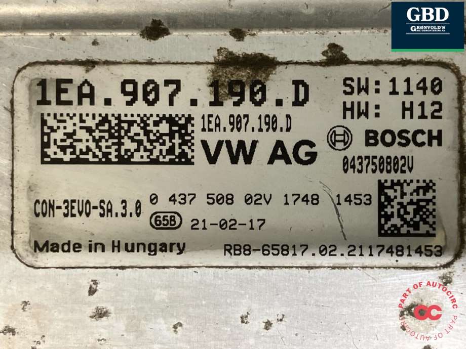 Škoda Enyaq, 2021- (BOSCH|1EA 907 190 G|1EA 907 190 D)