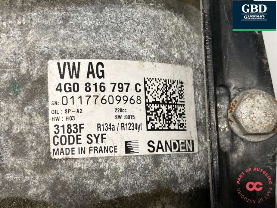 Audi e-tron, 2018- (SANDEN|4G0 816 797 F|4G0 816 797 E)
