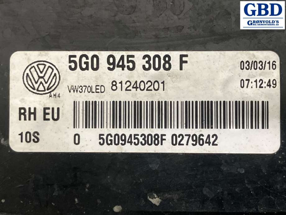 VW Golf VII, 2012-2017 (Fase 1) (5G0 945 308 F|81240201)