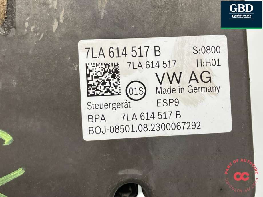 ABS sentral til VW Transporter / Caravelle 2019-->> (T6.1) (T6.1) (7LA 614 517 B|7LA 614 517 B  BEF|)