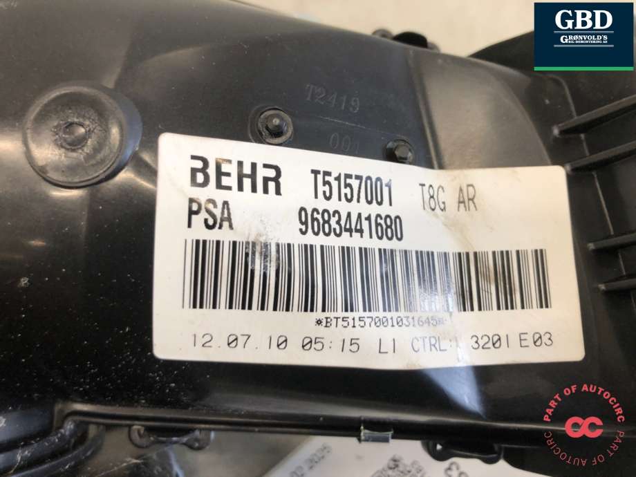 Varmeapparat motor til Peugeot 5008 2010-2017 (Type I)  (6441 CV|9683441680|)