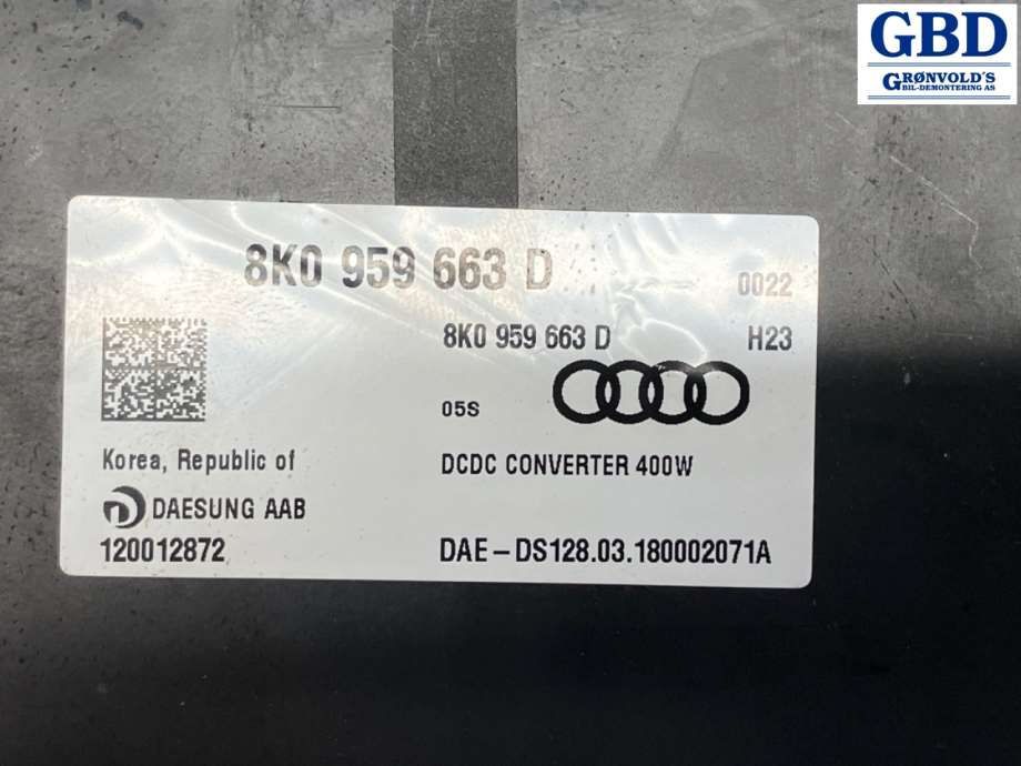 Audi A1, 2014-2018 (Type I, Fase 2) (8K0 959 663 D)