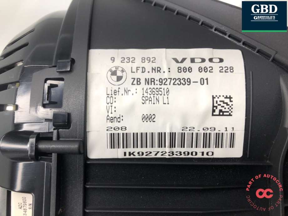 BMW 1-Serie, 2011-2015 (F20/F21, Fase 1) (62 10 6 847 111|9 232 892)
