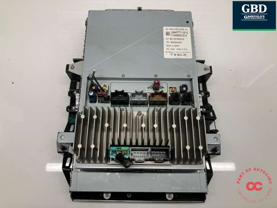 Multimedia display (MCU - Media Controller Unit) til Tesla Model S 2013-2016 (Fase 1)  (1015898-00-A | 1084333-00-A | 1084333-00-B | 1084333-00-C|1084333-00-A | 1087293-00-A|1084333-00-B | 1084333-00-C | 1004777-16-G)