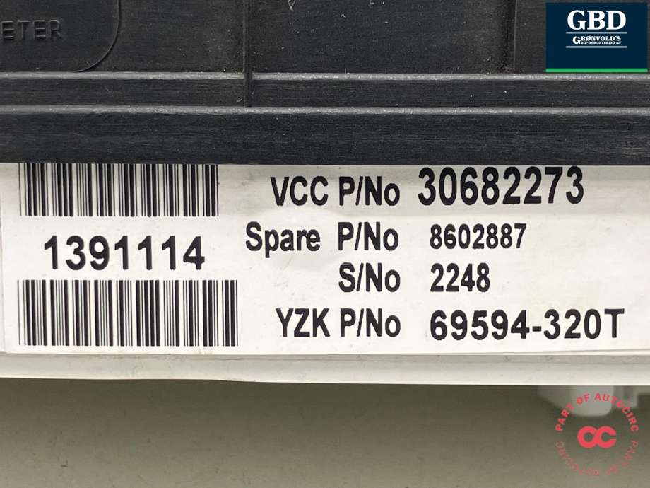 Instrumentpanel til Volvo XC90 2002-2006 (Type I, Fase 1) (36050529|30682273|8602887)