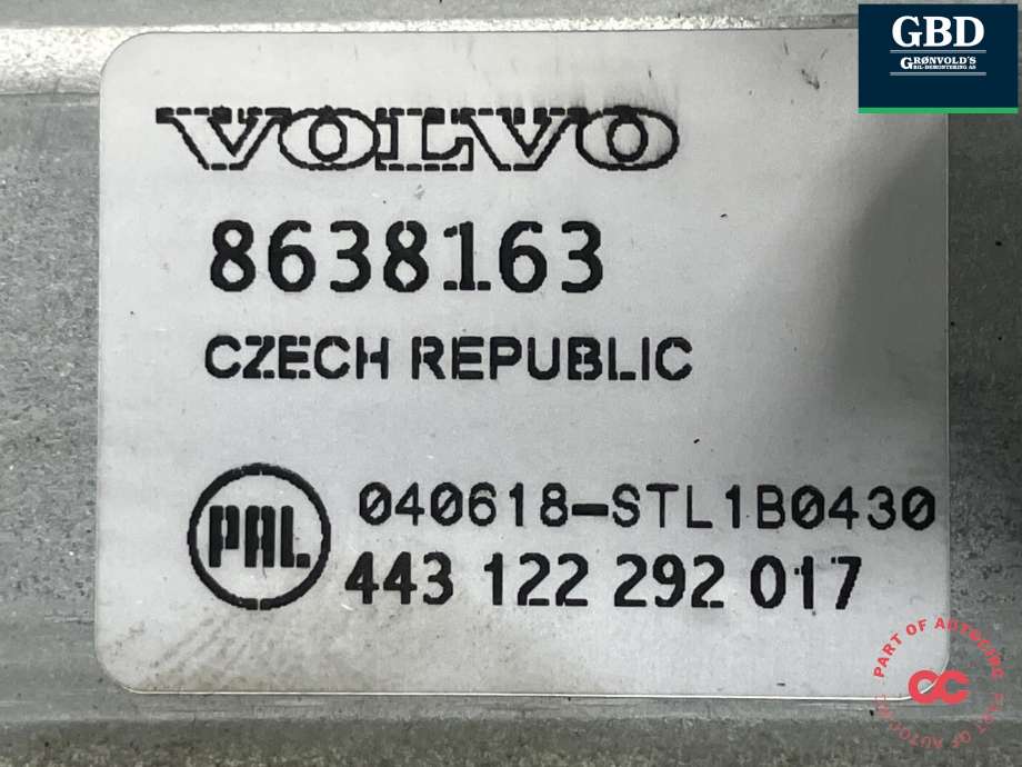 Viskermotor bakrute til Volvo XC90 2002-2006 (Type I, Fase 1)  (8638163|443 122 292 017|)