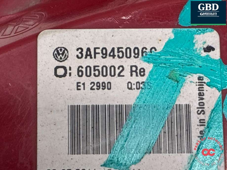 Baklykt høyre ytre til VW Passat 2011-2015 (B7) (B7) (3AF 945 096 G|3AF 945 096 E|)