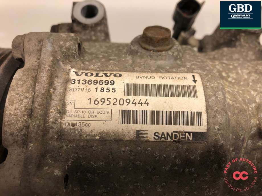 Aircondition kompressor til Volvo V70 2014-2016 (Type III, Fase 2) (36002867|)