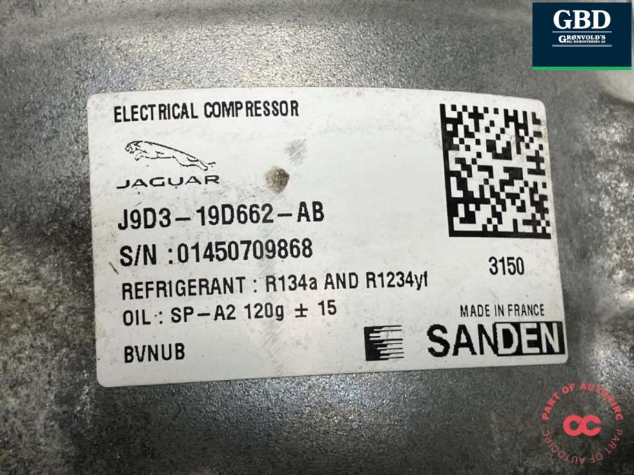 Jaguar I-PACE, 2018- (J9D1265 | N2A319D662AC|T4K2171  | J9D319D662AB)