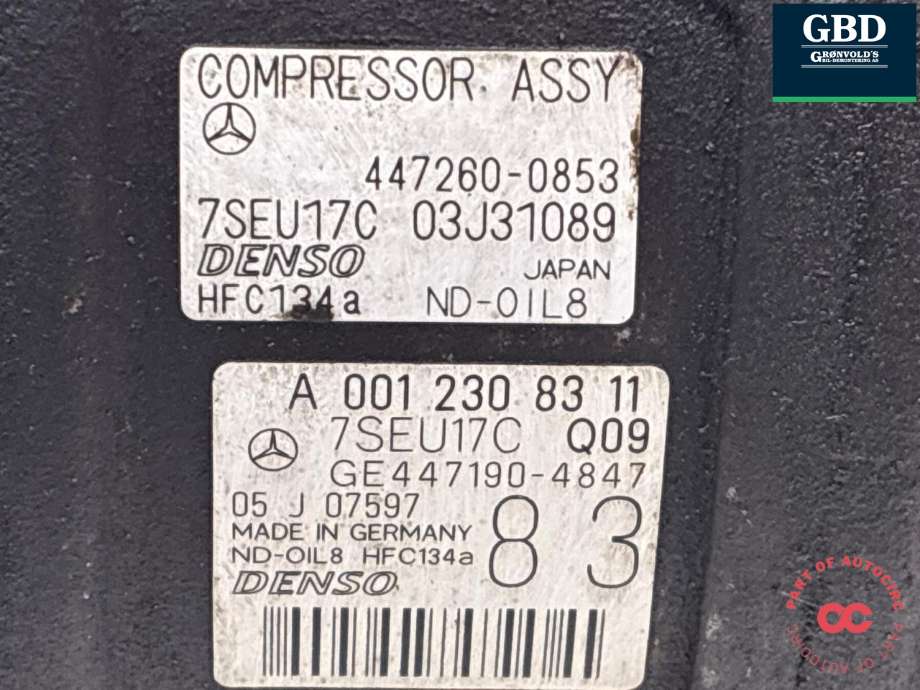Aircondition kompressor til Mercedes R-Klasse 2006-2013 (W251) (W251) (A 002 230 53 11|A 001 230 83 11|)
