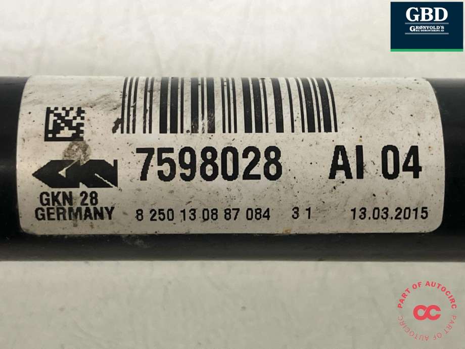 Drivaksel høyre foran, diesel/automat til BMW X3 2010-2017 (F25) (F25) (31 60 8 675 014|31 60 7 619 658|7598028)