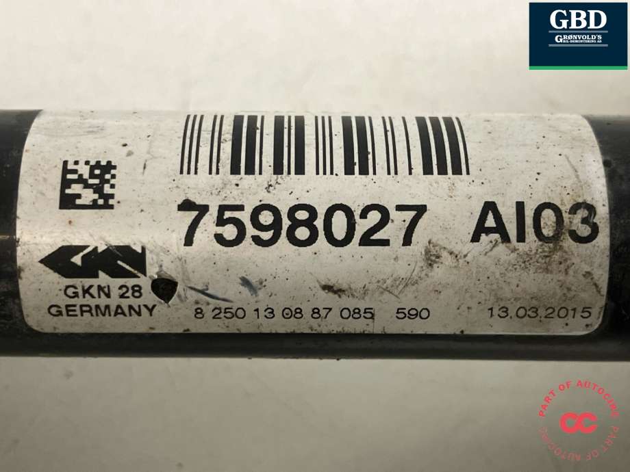 Drivaksel venstre foran, diesel/automat til BMW X3 2010-2017 (F25) (F25) (31 60 8 675 013|31 60 7 619 657|7598027)