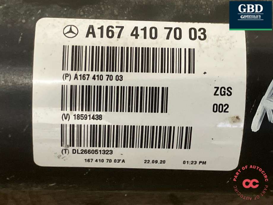 Mellomaksel bakre til Mercedes GLE 2019-->> (W167) (W167) (A 167 410 70 03|)