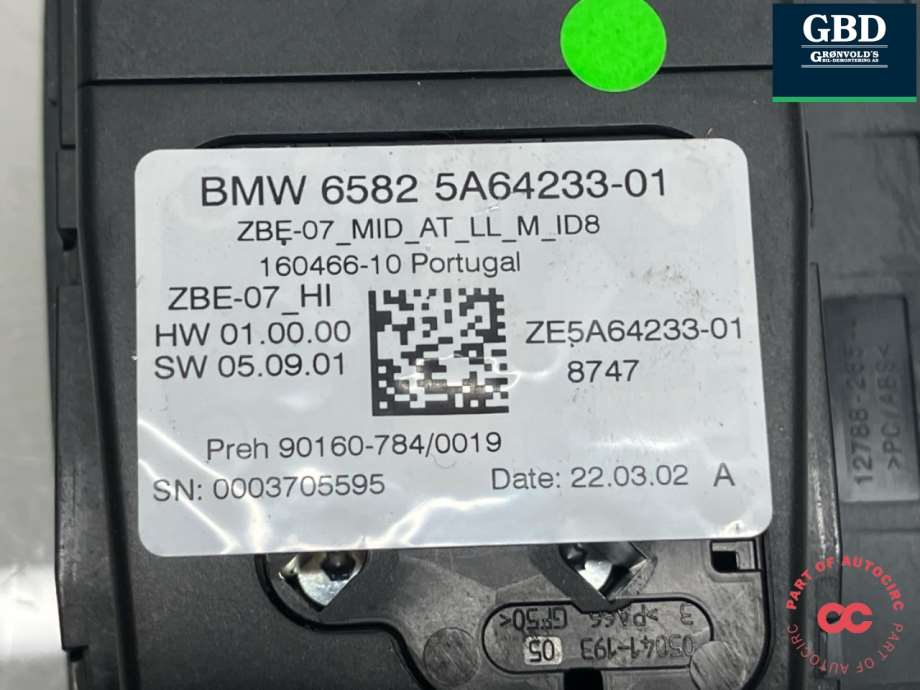 BMW i4, 2021- (G26) (65 82 5 A37 1C4|6582 5A64233-01)