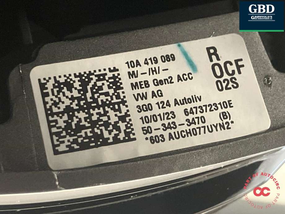 Ratt til VW ID.3 2020-->>  (10A 419 089 R|10A 419 089 R  OCF|)