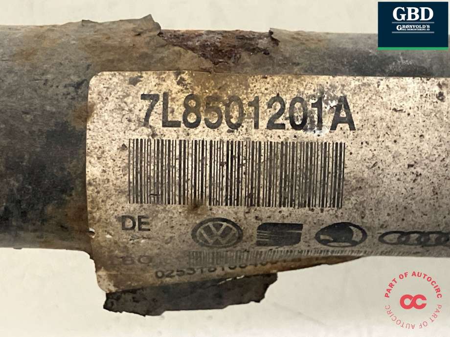 Drivaksel venstre bak, diesel/automat til Audi Q7 2010-2015 (Type I, Fase 2)  (7L8 501 201 A|7L8 501 201 AX|)