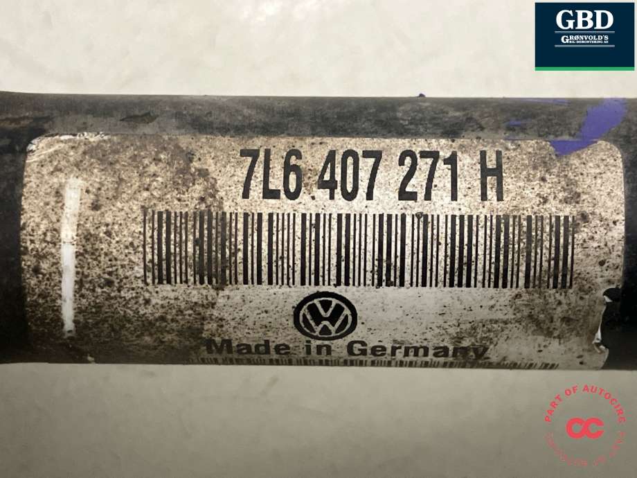 Drivaksel venstre foran, diesel/automat til Audi Q7 2010-2015 (Type I, Fase 2) (7L6 407 271 H|7L6 407 271 HX|)