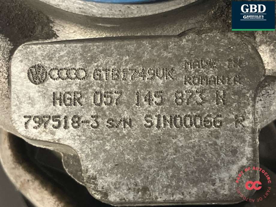 Audi Q7, 2010-2015 (Type I, Fase 2) (GARRETT|057 145 873 AG|057 145 873 M|GTB1749VK| 797518-3)