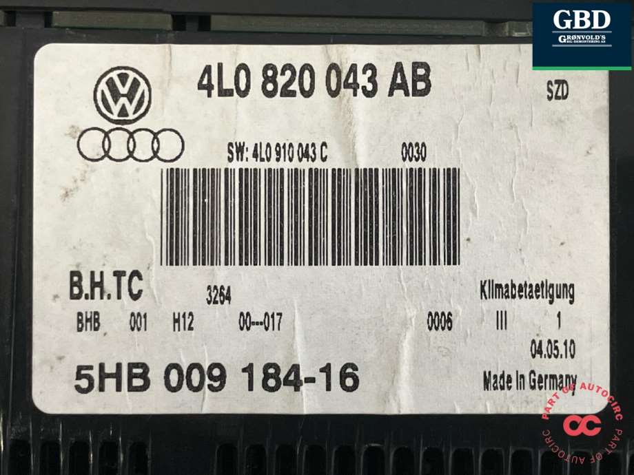 Audi Q7, 2010-2015 (Type I, Fase 2) (4L0 820 043 AB|4L0 820 043 AB SZD|5HB 009 184)